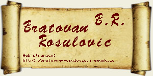Bratovan Rošulović vizit kartica
